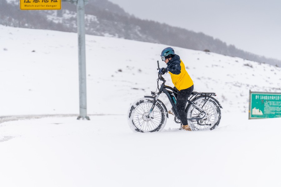 Riding in winter on Magicycle Cruiser