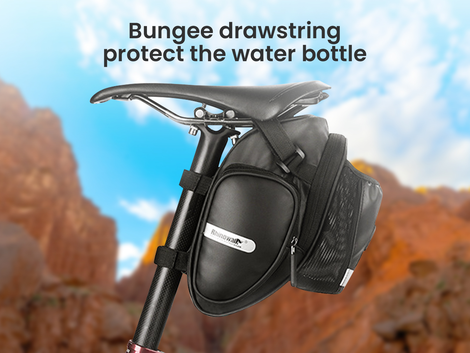 Bike Saddle Bag Bike Storage Bag with Water Bottle Holder